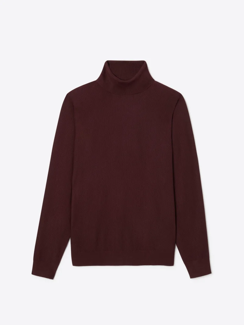 Pull col roulé en jacquard
