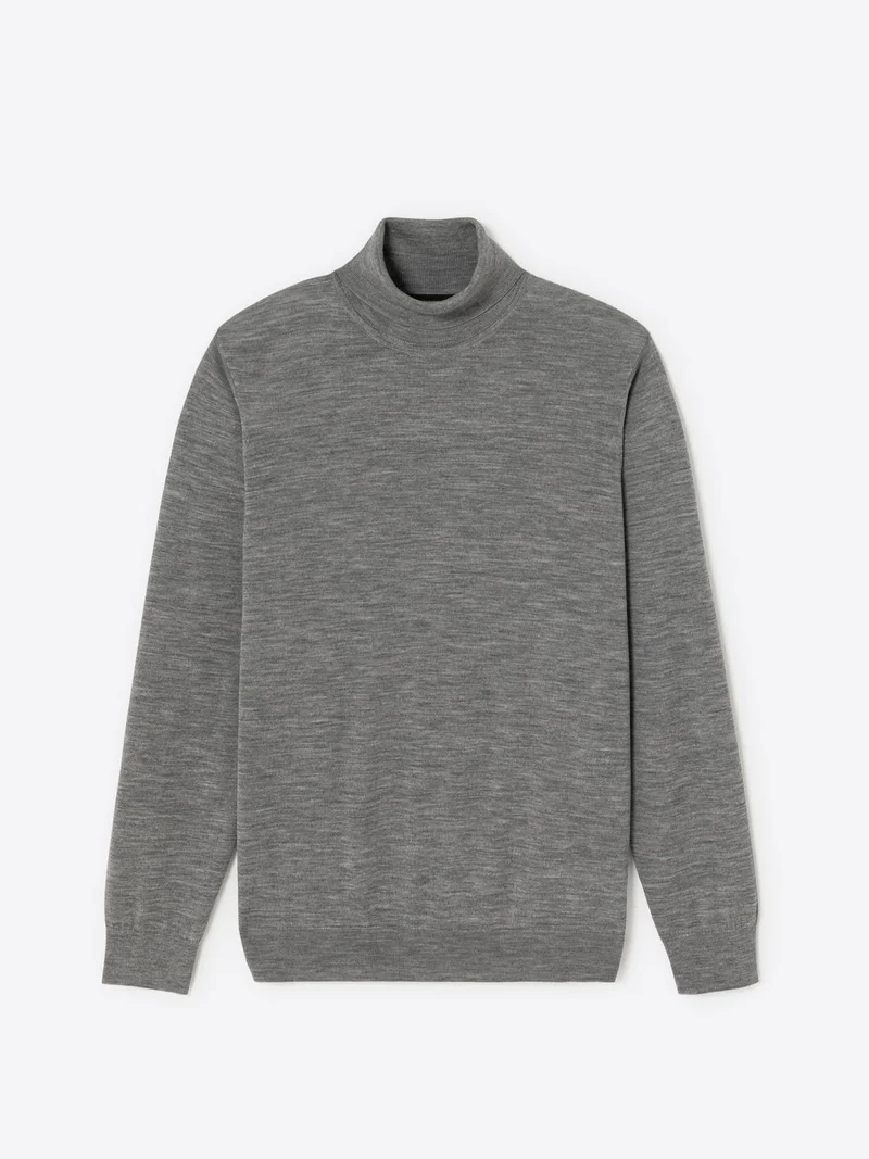 Pull à col roulé 100% laine mérinos