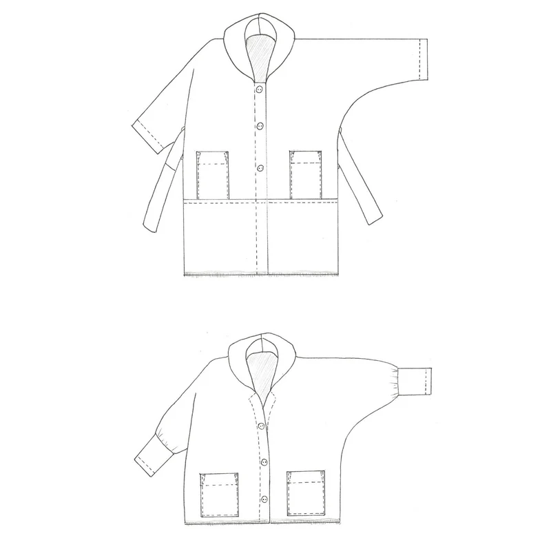 PATRON DE COUTURE PDF | Manteau ZW | Birgitta Helmersson | FORMAT A4 UNIQUEMENT