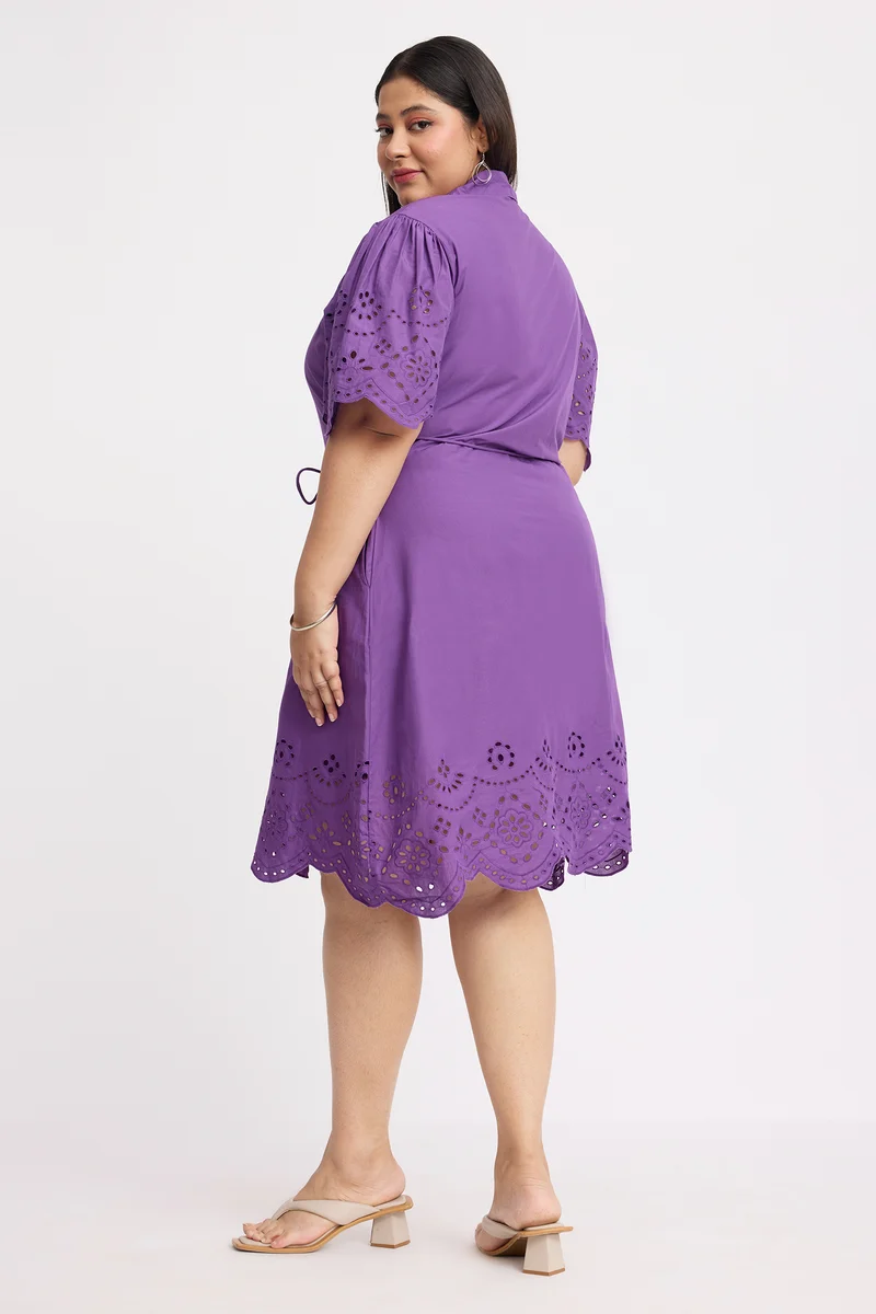Isiah|Cotton Schiffli Shirt Dress