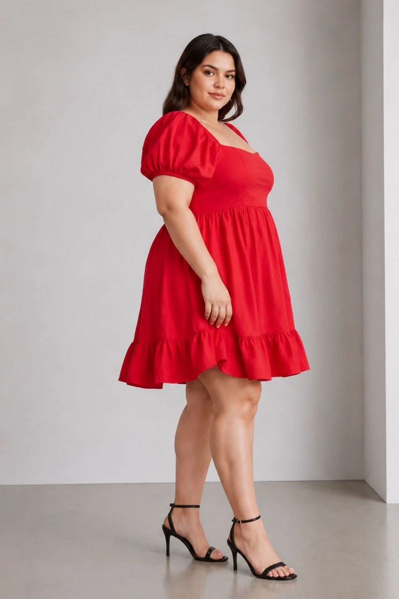 Yeshe|Cotton Mini Dress With Sweetheart Neck