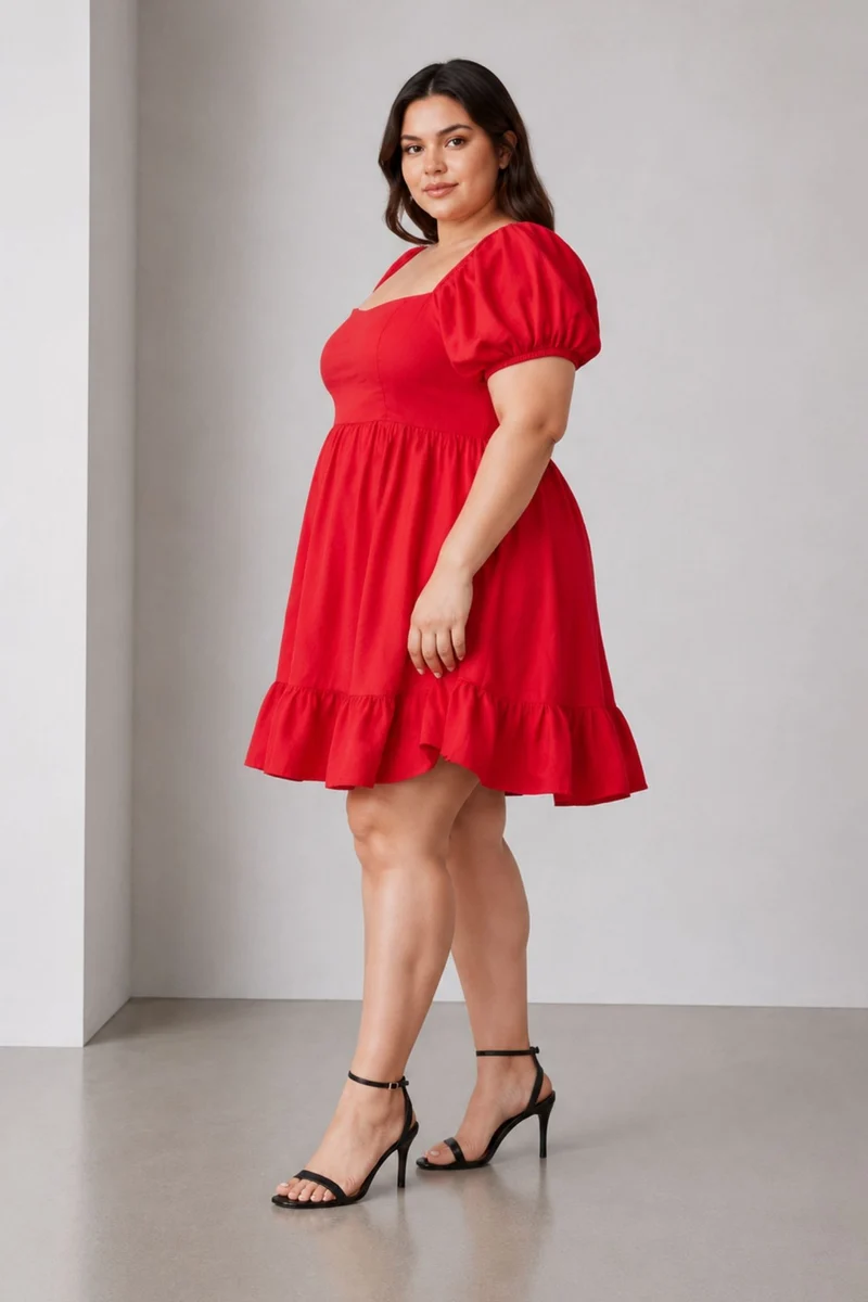 Yeshe|Cotton Mini Dress With Sweetheart Neck
