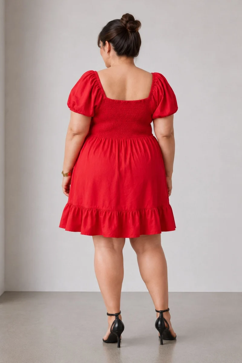 Yeshe|Cotton Mini Dress With Sweetheart Neck