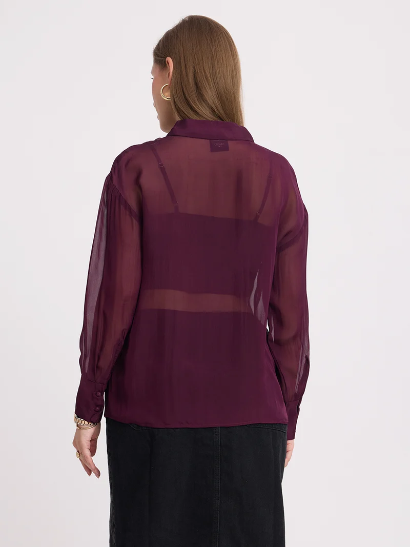 Utup|100% Viscose Relaxed Sheer Shirt