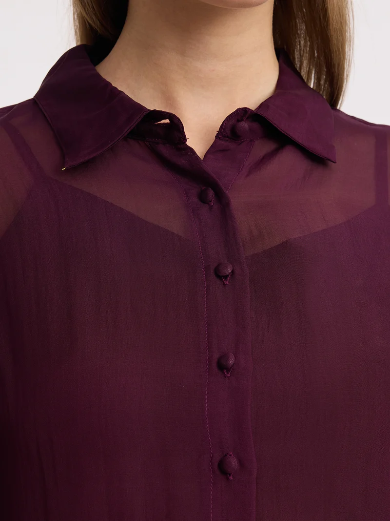 Utup|100% Viscose Relaxed Sheer Shirt