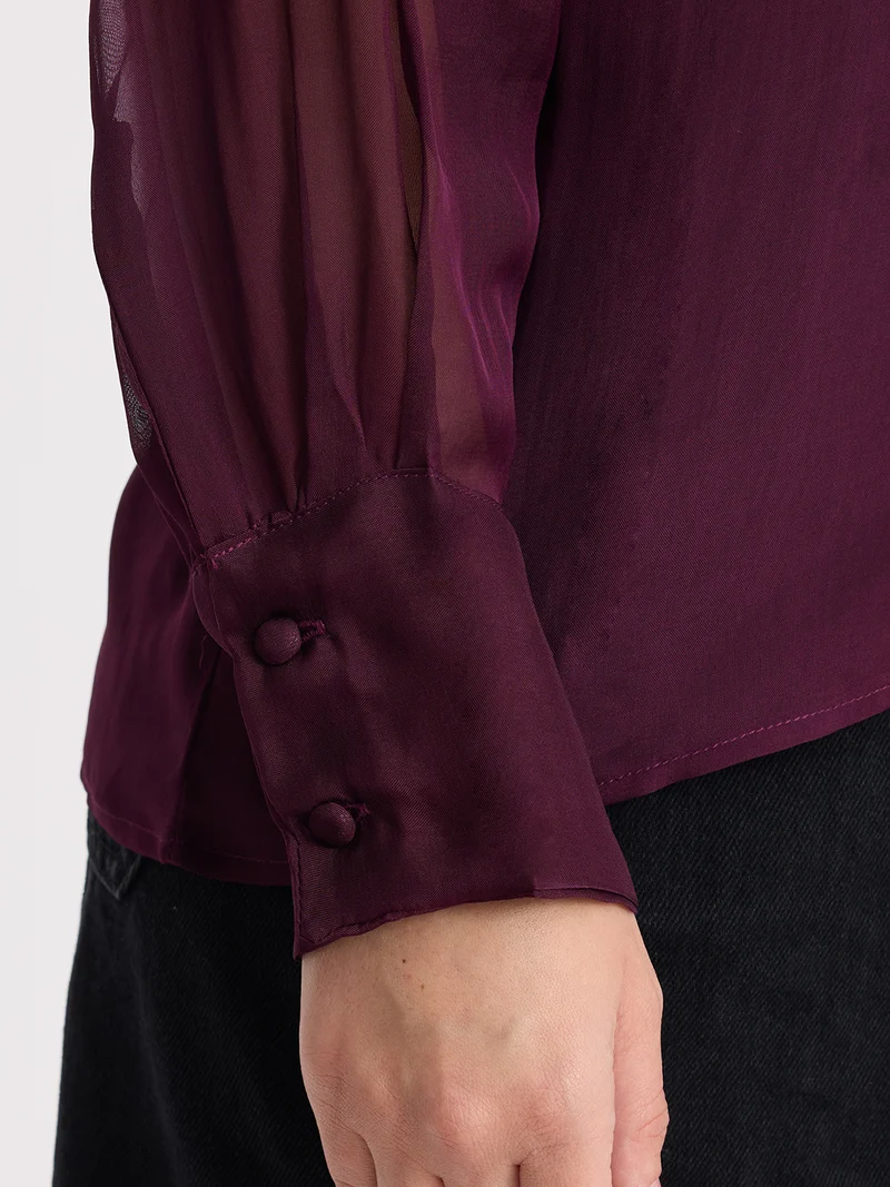 Utup|100% Viscose Relaxed Sheer Shirt