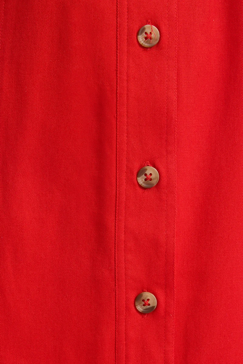 Tseten|100% Cotton Belted Shirt Dress