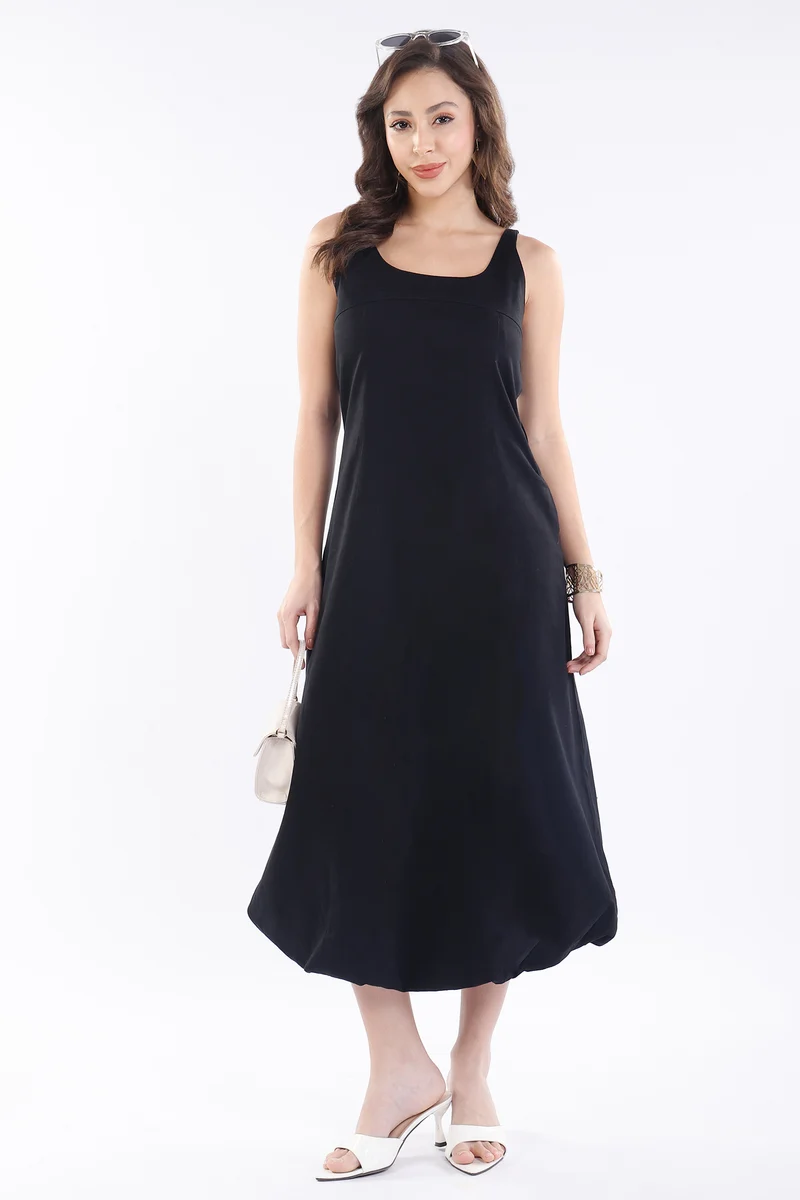Larai|100% Cotton Bubble Hem Sleeveless Dress