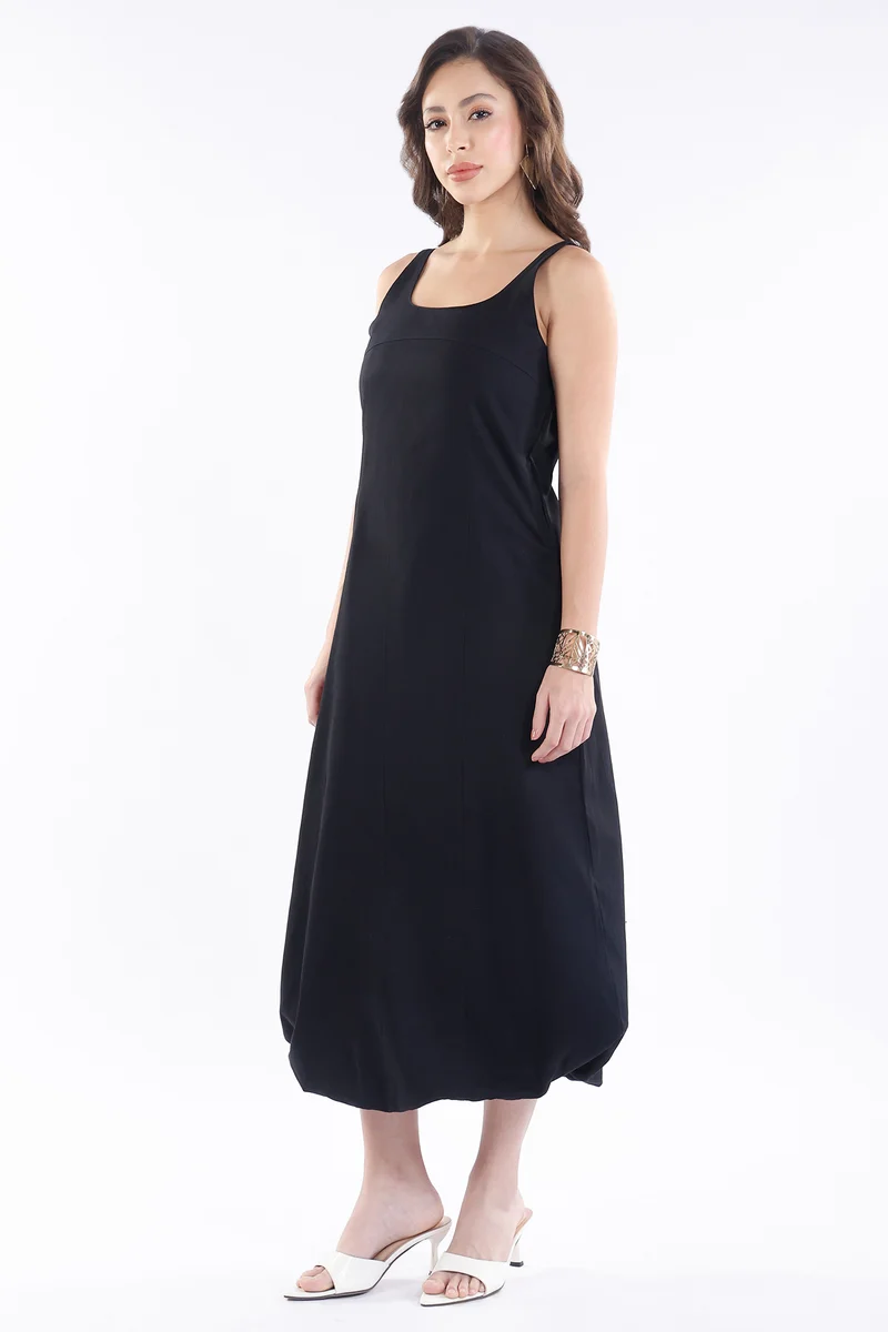 Larai|100% Cotton Bubble Hem Sleeveless Dress