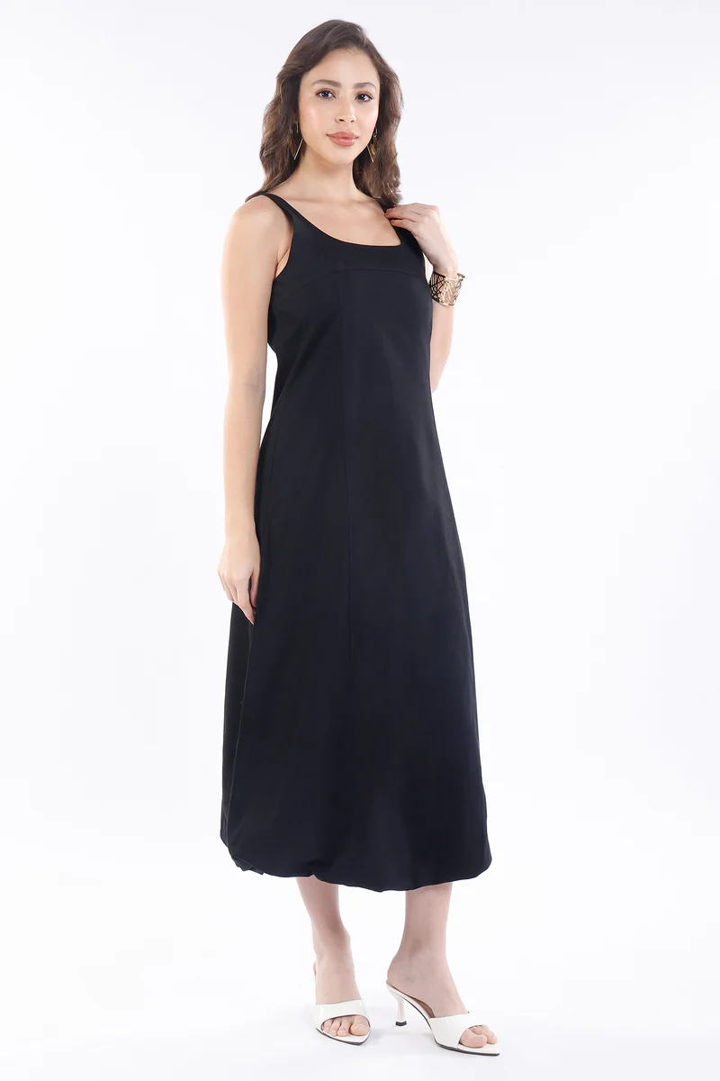 Larai|100% Cotton Bubble Hem Sleeveless Dress