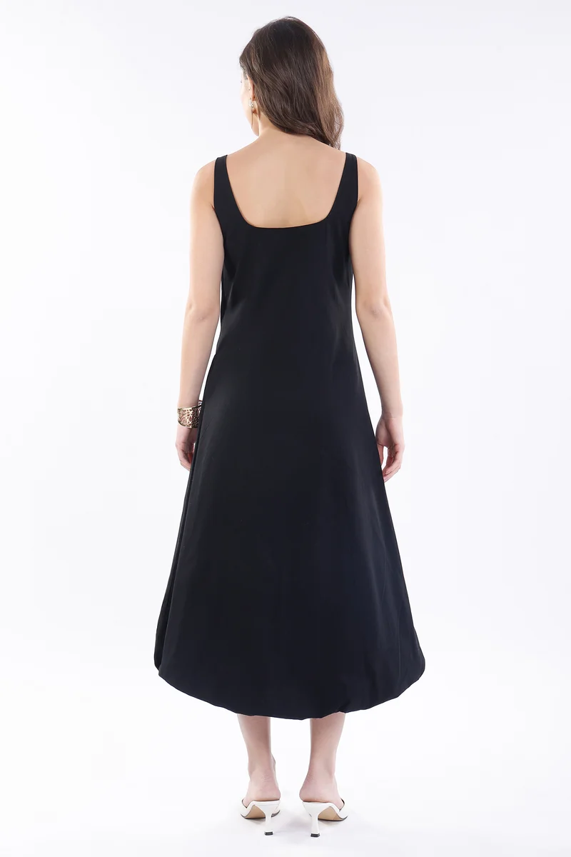Larai|100% Cotton Bubble Hem Sleeveless Dress