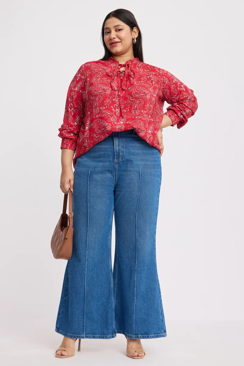 Isala|Viscose Gathered Yoke Detail Top