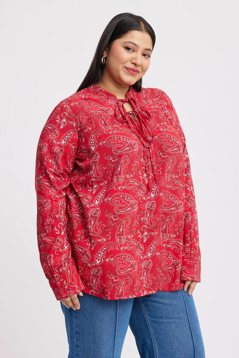 Isala|Viscose Gathered Yoke Detail Top