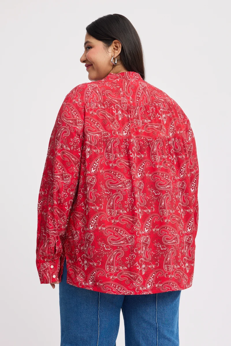 Isala|Viscose Gathered Yoke Detail Top