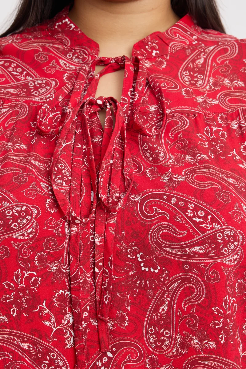 Isala|Viscose Gathered Yoke Detail Top