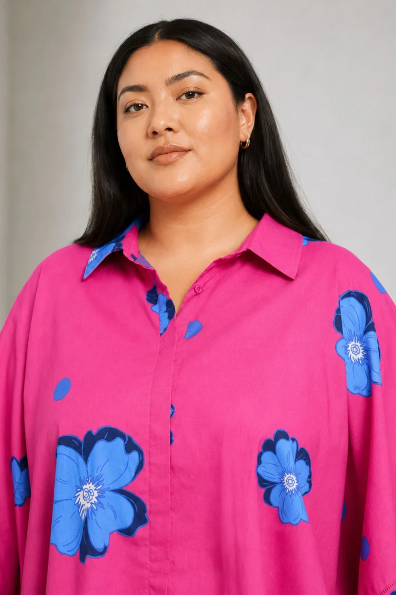 Isda|Cotton Kimono Sleeves Boxy Cropped Shirt