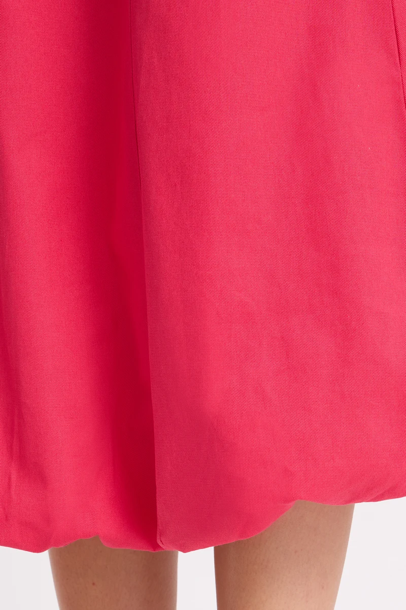 Laru|100% Cotton Bubble Hem Sleeveless Dress