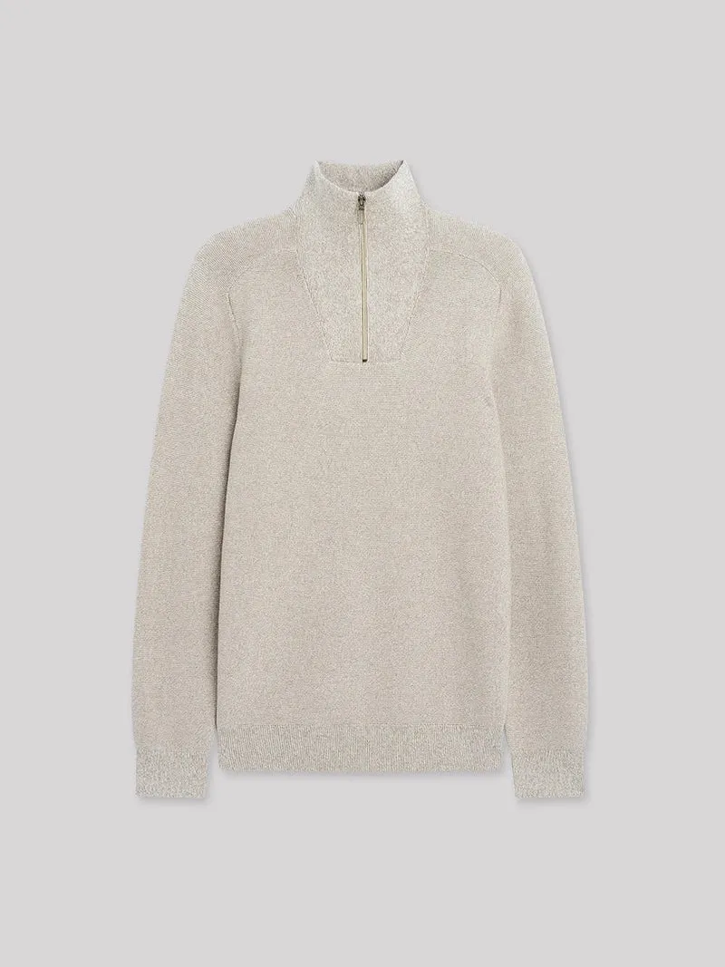 Pull col cheminée en coton
