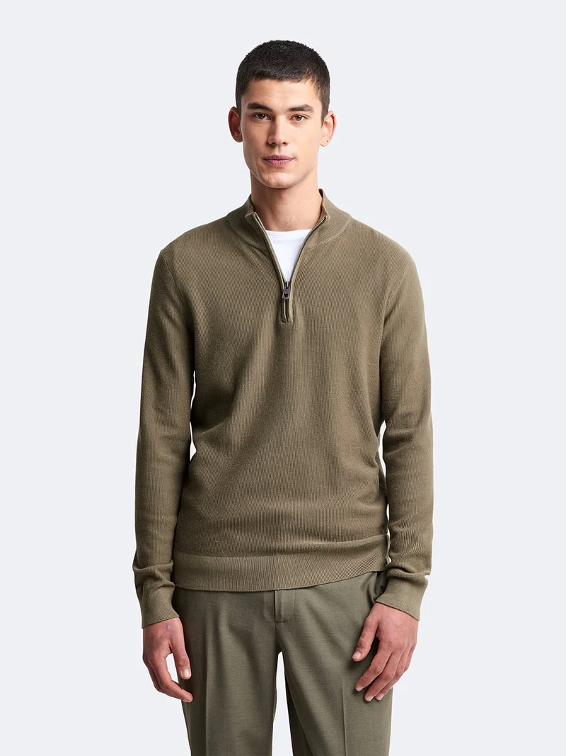 Pull col cheminée zippé en viscose bio