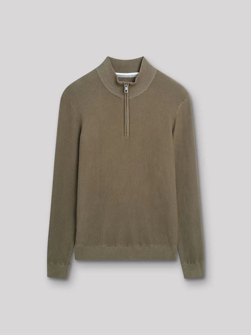 Pull col cheminée zippé en viscose bio