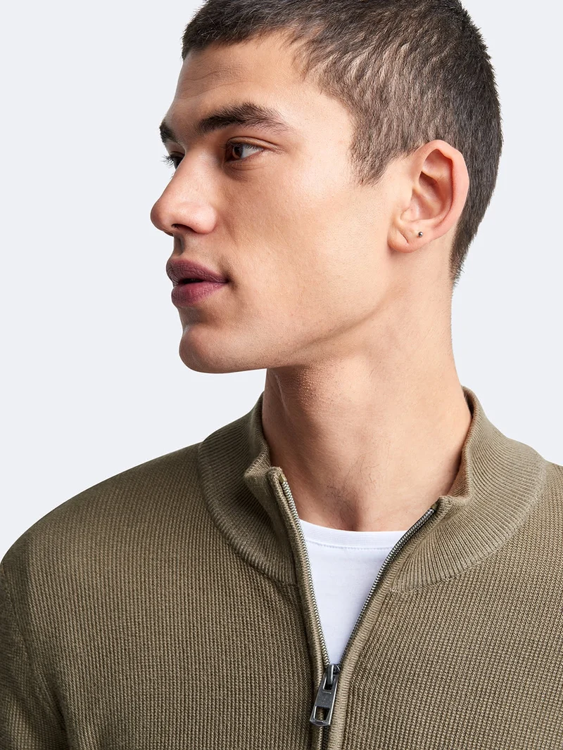 Pull col cheminée zippé en viscose bio