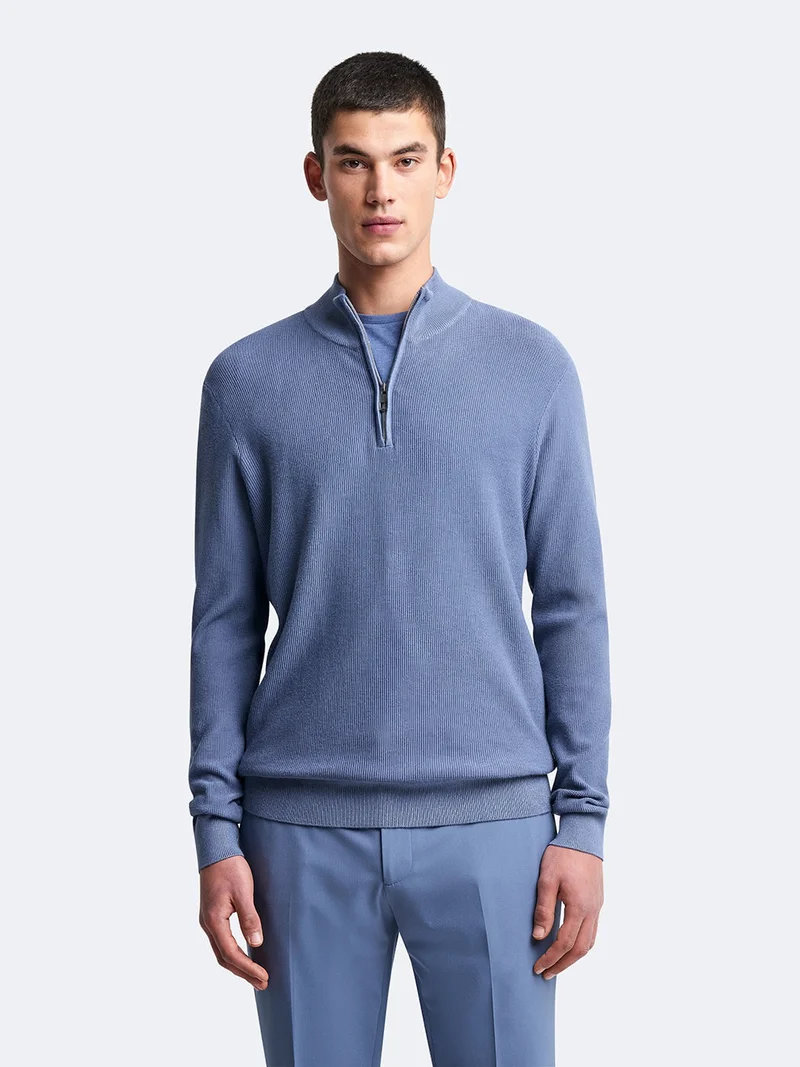 Pull col cheminée zippé en viscose bio