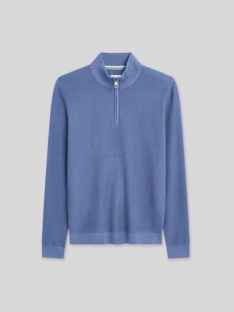 Pull col cheminée zippé en viscose bio