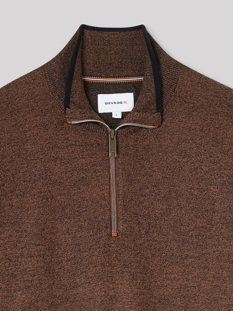 Pull col cheminée zippé