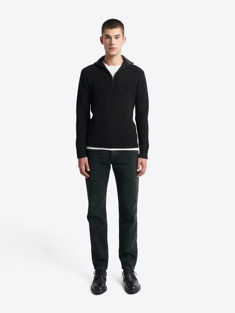 Pull zippé en laine mérinos