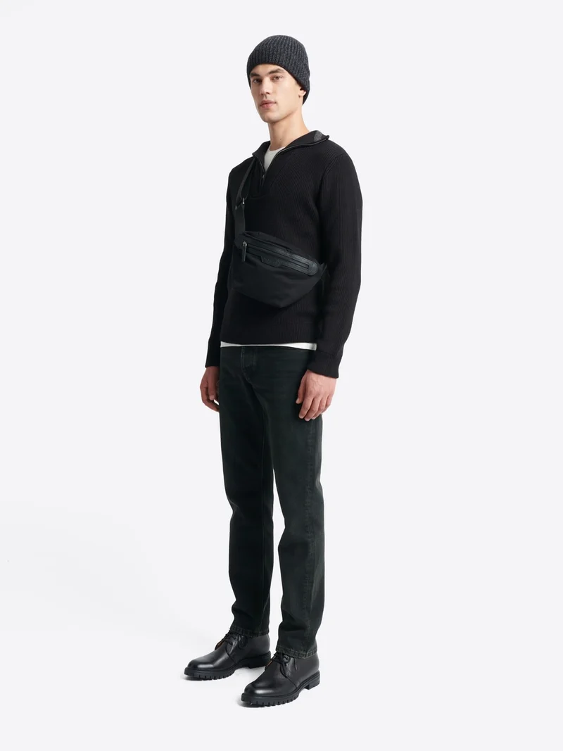 Pull zippé en laine mérinos