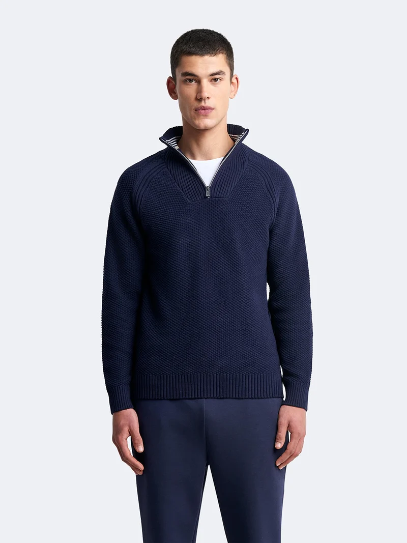 Pull col cheminée en coton