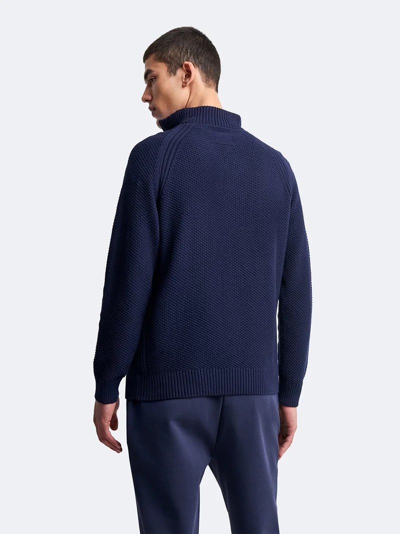 Pull col cheminée en coton