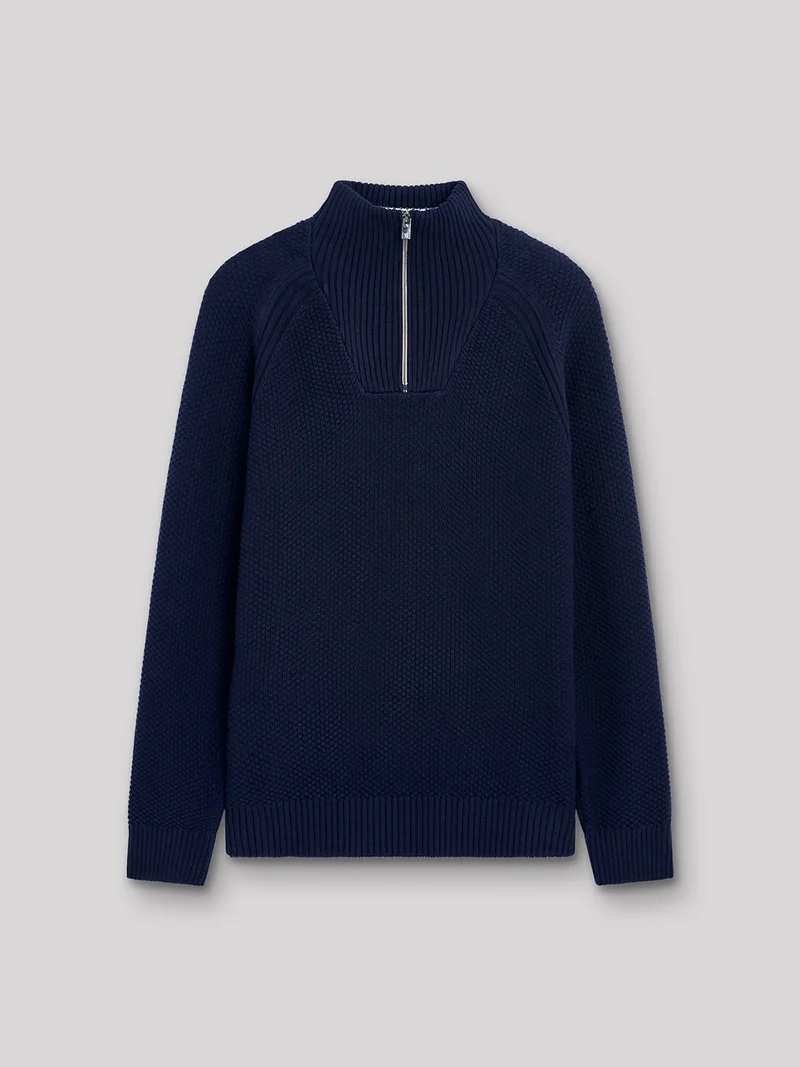 Pull col cheminée en coton