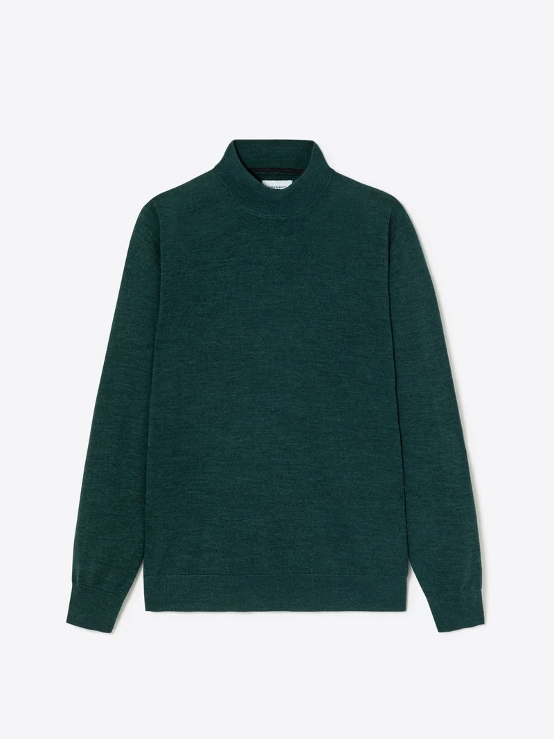 Pull à col cheminée 100% laine mérinos