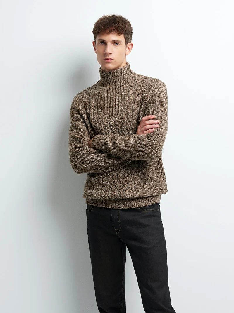 Pull col montant zippé
