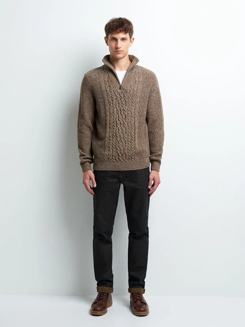 Pull col montant zippé