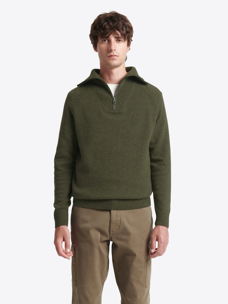 Pull col cheminée en laine lambswool