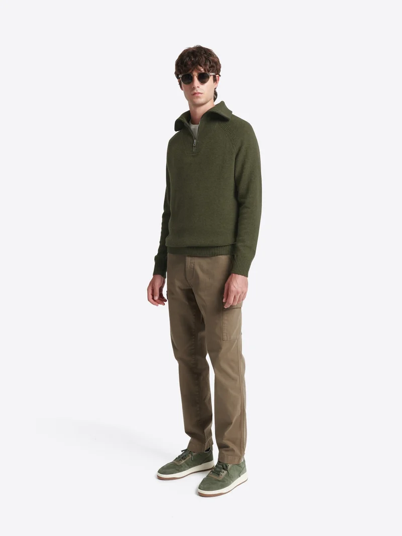Pull col cheminée en laine lambswool