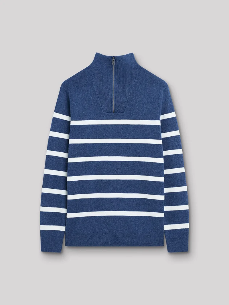 Pull col cheminée en coton