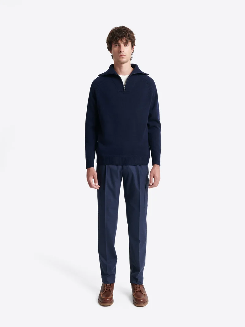 Pull col cheminée en laine lambswool