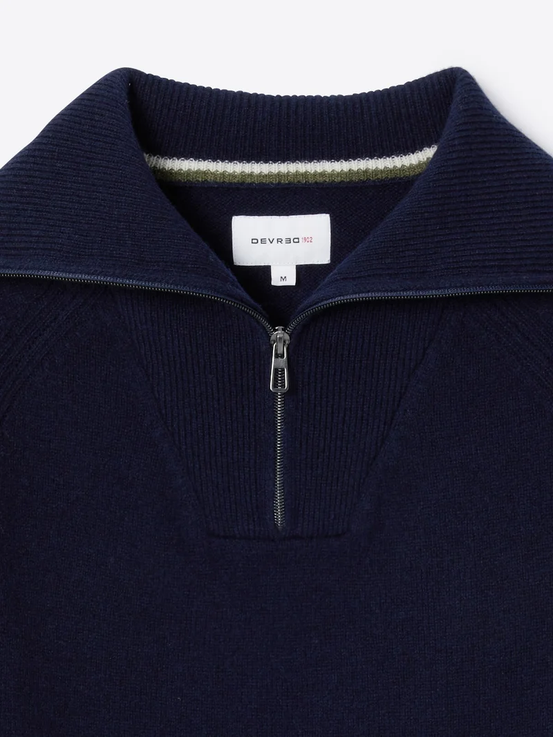 Pull col cheminée en laine lambswool