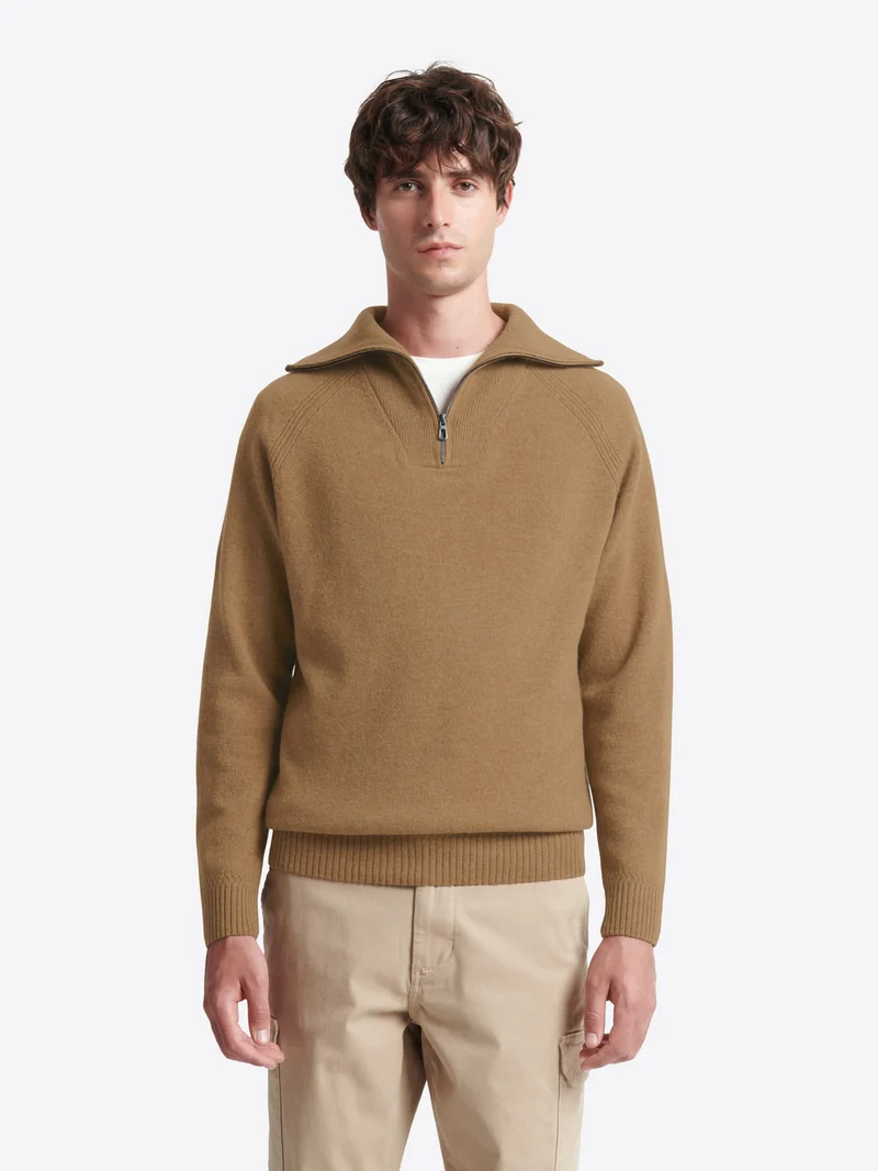 Pull col cheminée en laine lambswool