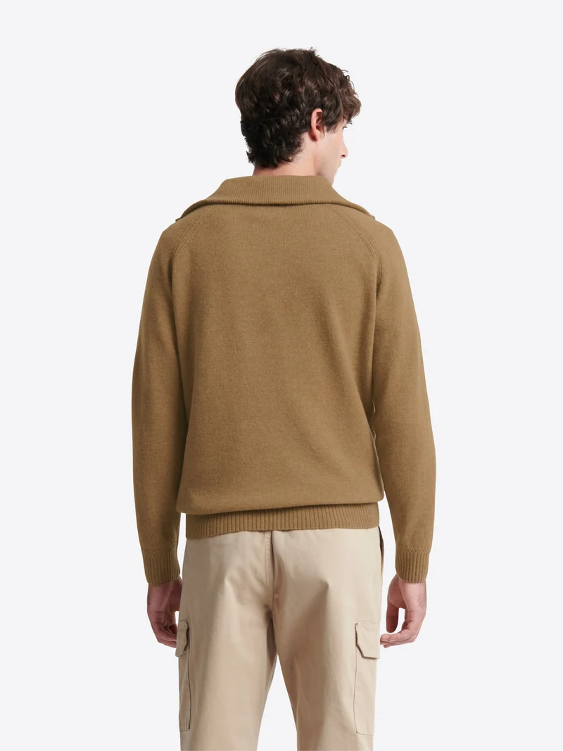 Pull col cheminée en laine lambswool