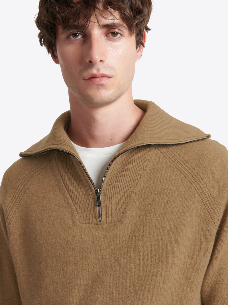 Pull col cheminée en laine lambswool