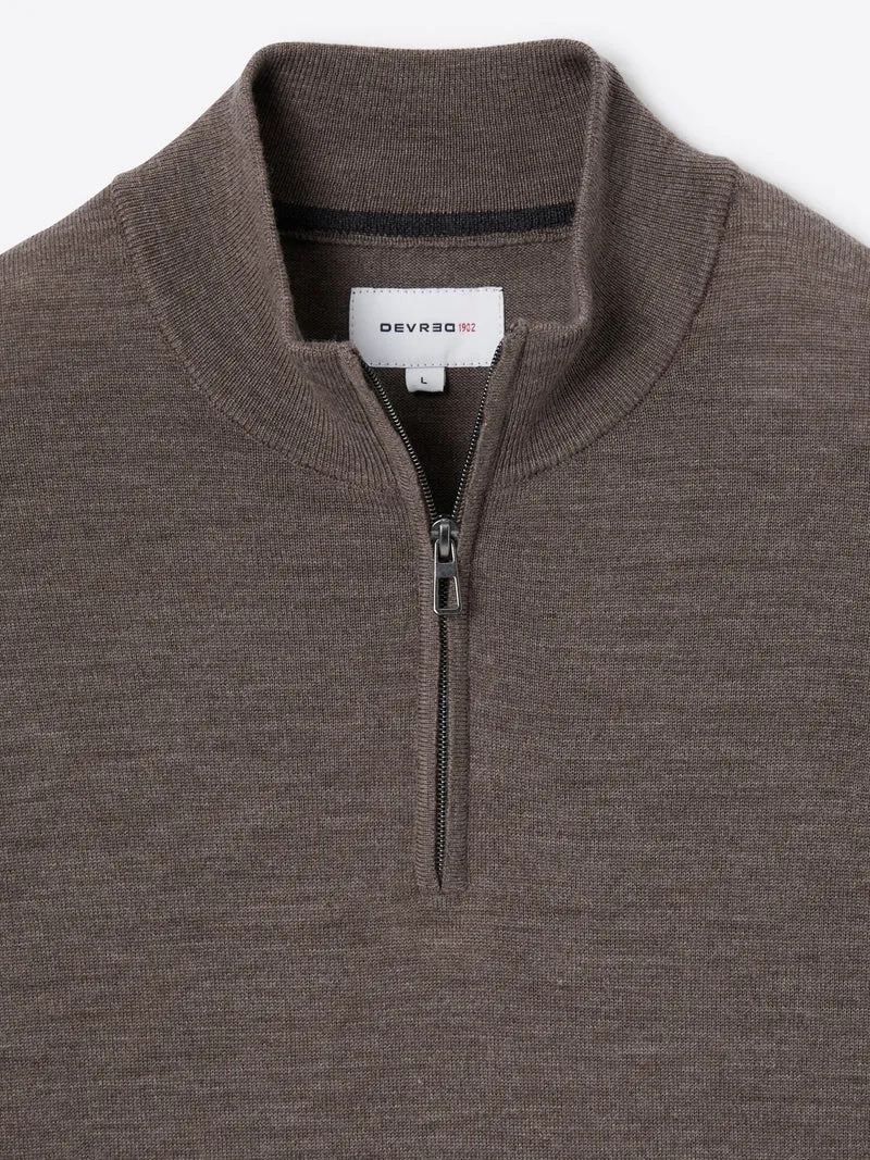 Pull col cheminée zip 100% laine mérinos
