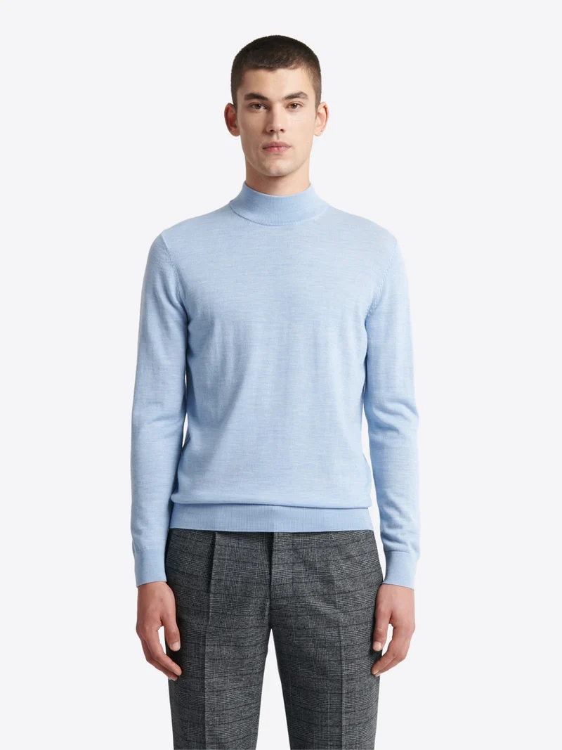 Pull à col cheminée 100% laine mérinos