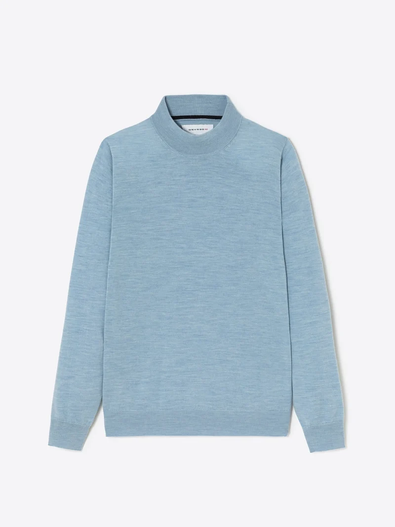 Pull à col cheminée 100% laine mérinos