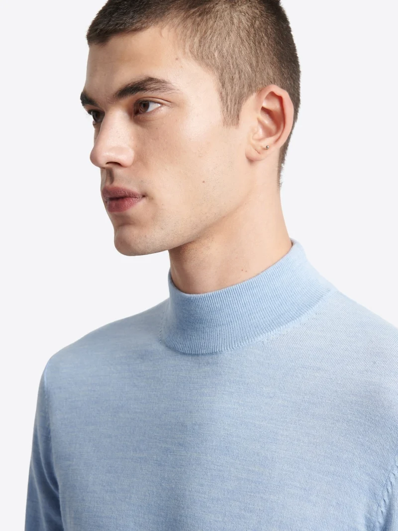 Pull à col cheminée 100% laine mérinos