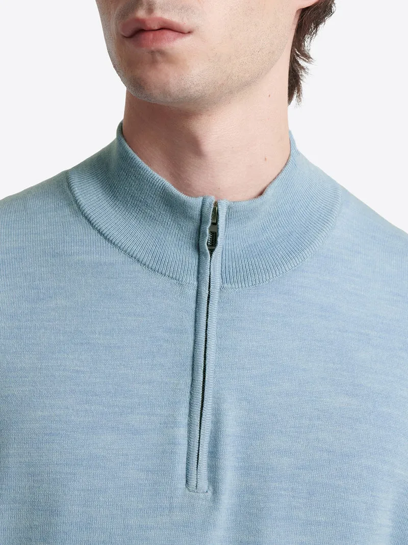 Pull col cheminée zip 100% laine mérinos