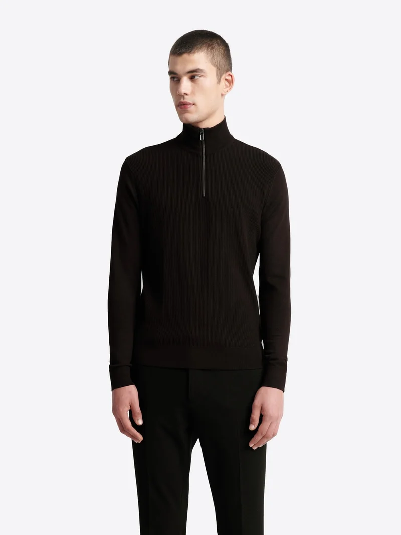 Pull à col cheminée en viscose certifiée